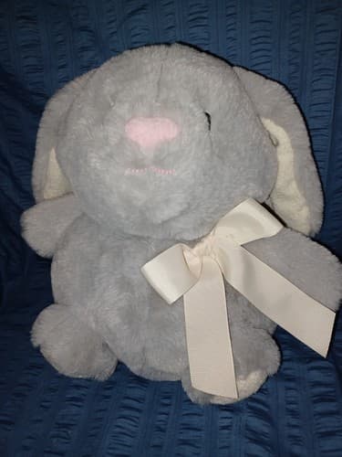 Animal Adventure Bunny Squeeze w Love Super Soft Gray 10"x12"x10" Plush Rabbit - Image 1