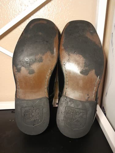 Stacy Adams Men's Black Leather Oxford Size 12 W Square Toe Lace-up Broken In - Thumbnail 11