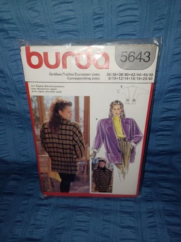 BURDA 5643 Sewing Pattern LADIES JACKET 8 10 12 14 16 18 20 40 UNCUT - Image 1