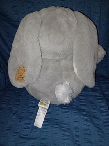 Animal Adventure Bunny Squeeze w Love Super Soft Gray 10"x12"x10" Plush Rabbit - Thumbnail 5
