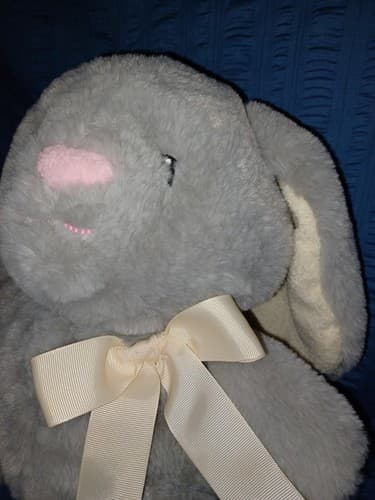 Animal Adventure Bunny Squeeze w Love Super Soft Gray 10"x12"x10" Plush Rabbit - Thumbnail 3