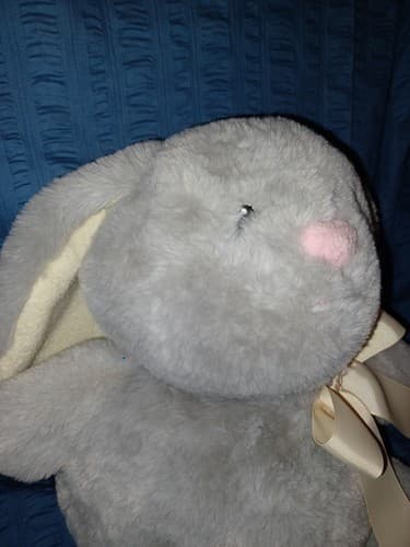 Animal Adventure Bunny Squeeze w Love Super Soft Gray 10"x12"x10" Plush Rabbit - Thumbnail 4