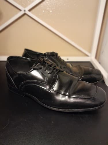 Stacy Adams Men's Black Leather Oxford Size 12 W Square Toe Lace-up Broken In - Thumbnail 3