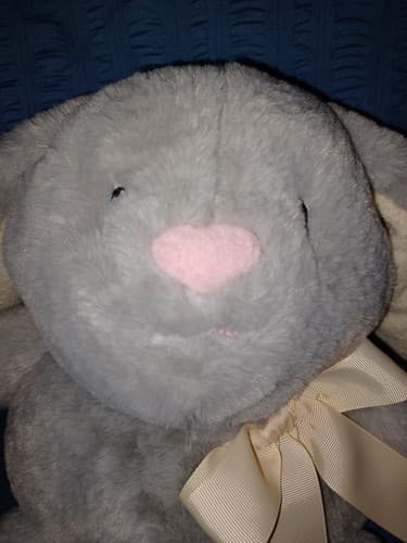 Animal Adventure Bunny Squeeze w Love Super Soft Gray 10"x12"x10" Plush Rabbit - Thumbnail 2