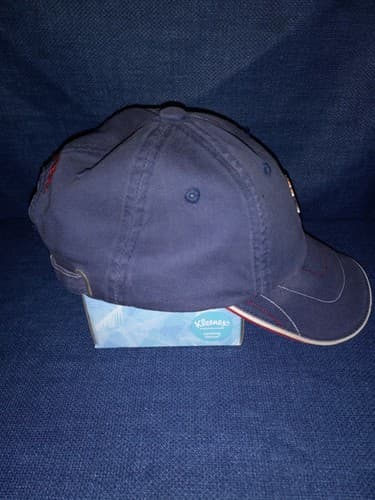 New York Yankees Baseball Cap Silver Metal Logo Blue Hat Vintage - Thumbnail 6