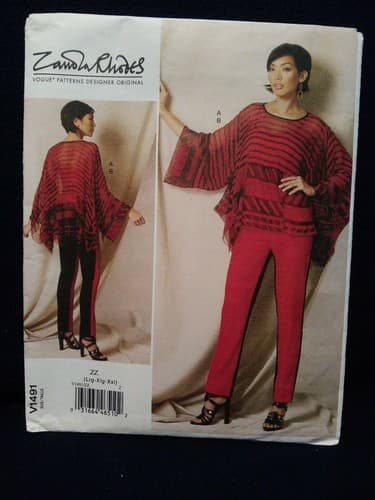 Vogue V1491 Designer Zandra Rhodes Size Lrg Xlg Xxl Large Xlarge XXLarge Pattern - Image 1