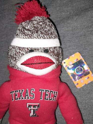Texas Tech Sock Monkey 10.5" Tall College Football Red Raiders Huggable Lovable - Thumbnail 2