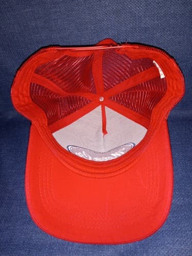 Motor Co Red Trucker Snapback Mesh Back Hat Cap - Thumbnail 5