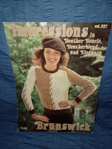 Impressions Knitting Knit Crochet Pattern Booklet 827 Brunswick - Image 1