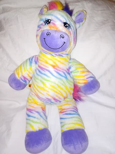 RAINBOW Plush 18" Horse Stuffed Animal Hooves Adorable Purple Build-A-Bear - Image 1