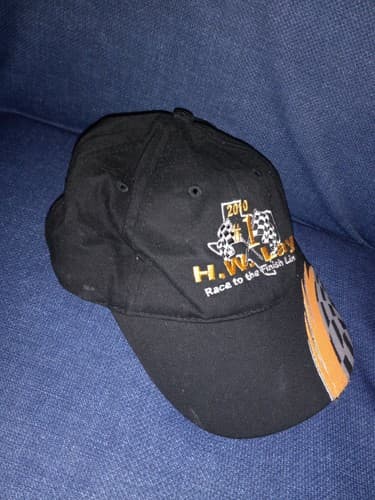 2010 #1 H.W. Lay Tx Racetrack Cap Hat Race To The Finish line Black Yellow White - Thumbnail 3