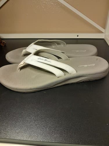 Eddie Bauer Sandals Women's Casual Slip On Thong Flip Flops White Open Toe - Image 1
