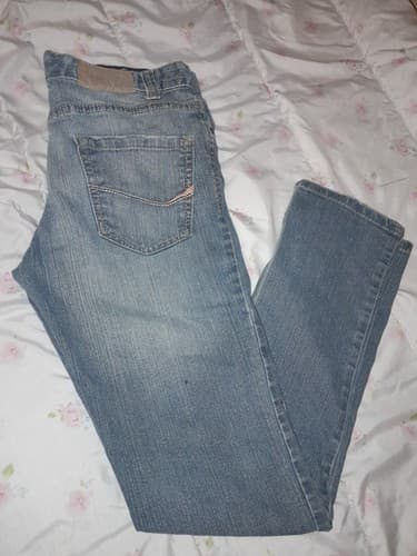 Carbon Distressed Jeans Sz 29x30 Straight Leg Denim Blue Actual 32x30 - Image 1