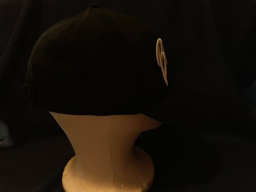 Embroidered Baseball Hat Cap Unisex Black & White cotton adjustable Strap - Thumbnail 5