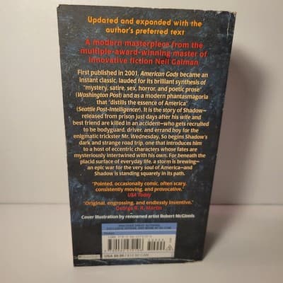 American Gods by Neil Gaiman Paperback 2016 Robert McGinnis Cover Fantasy - Thumbnail 3