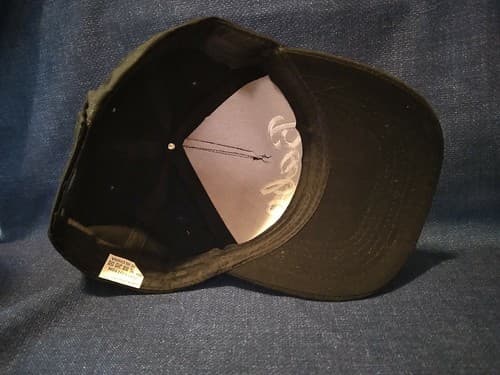 Embroidered Baseball Hat Cap Unisex Black & White cotton adjustable Strap - Thumbnail 8