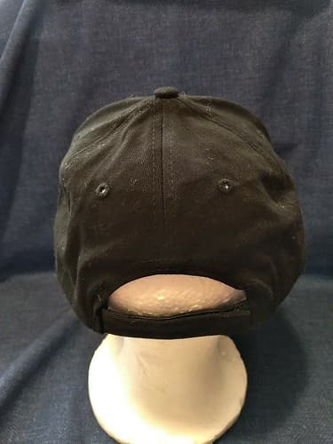 Embroidered Baseball Hat Cap Unisex Black & White cotton adjustable Strap - Thumbnail 7
