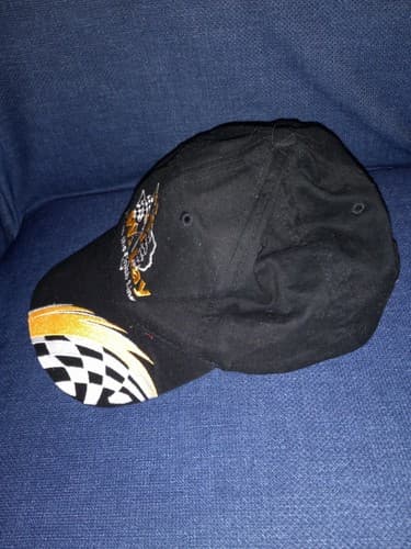 2010 #1 H.W. Lay Tx Racetrack Cap Hat Race To The Finish line Black Yellow White - Thumbnail 2
