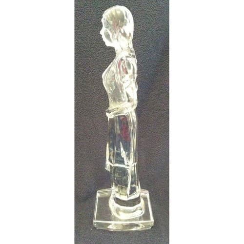 9 1/2" Indian Woman Crystal Clear Glass Figurine India Statue Beautiful RARE - Thumbnail 5