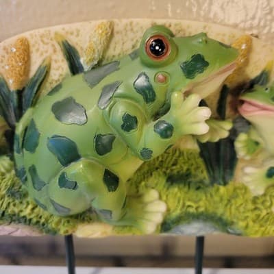 Vintage Frog Wall Hooks Cottagecore Decor Resin 4 Hook Whimsical Garden Entryway - Thumbnail 5