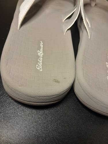 Eddie Bauer Sandals Women's Casual Slip On Thong Flip Flops White Open Toe - Thumbnail 6