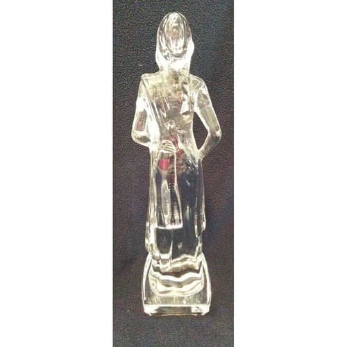 9 1/2" Indian Woman Crystal Clear Glass Figurine India Statue Beautiful RARE - Thumbnail 4