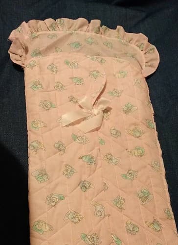 Sleeping Bag Fits Dolls 16" To 18" Pink Dots With Bear Print Camping JC Toys - Thumbnail 3