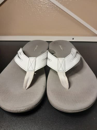 Eddie Bauer Sandals Women's Casual Slip On Thong Flip Flops White Open Toe - Thumbnail 4