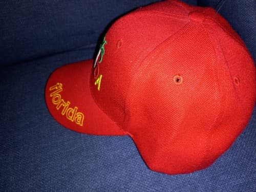 Florida Hat Cap Red Adult New Strapback Embroidered Florida Beautiful Adjustable - Thumbnail 4