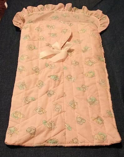 Sleeping Bag Fits Dolls 16" To 18" Pink Dots With Bear Print Camping JC Toys - Thumbnail 2