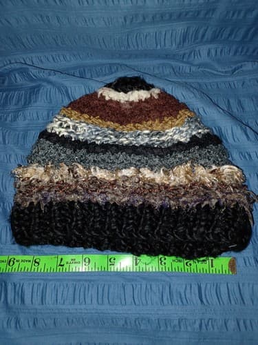 MUDD Women's MULTI-COLOR STRIPE Winter HAT Brown Multi Yarn Stripes Beanie Cap - Thumbnail 2