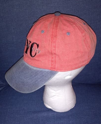 Newhattan Baseball Cap Adult NYC New York City Red Blue Clasp Closure - Image 1