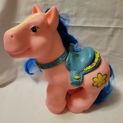 Vintage 1980s Coleco Cabbage Patch Kids Show Pony Pink Body Blue Hair & Saddle - Image 1