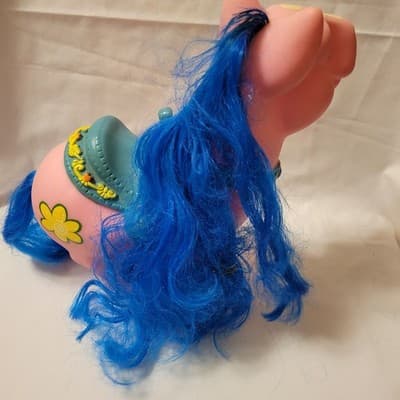 Vintage 1980s Coleco Cabbage Patch Kids Show Pony Pink Body Blue Hair & Saddle - Thumbnail 7