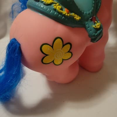 Vintage 1980s Coleco Cabbage Patch Kids Show Pony Pink Body Blue Hair & Saddle - Thumbnail 10