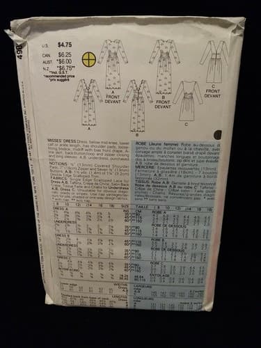 Vintage Butterick 4902 Rimini Sewing Pattern Size 8 10 12 Evening Cocktail Party - Thumbnail 2