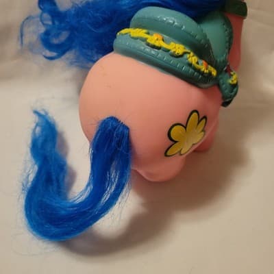 Vintage 1980s Coleco Cabbage Patch Kids Show Pony Pink Body Blue Hair & Saddle - Thumbnail 9