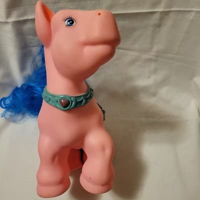 Vintage 1980s Coleco Cabbage Patch Kids Show Pony Pink Body Blue Hair & Saddle - Thumbnail 15
