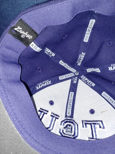 TCU Horned Frogs Embroidered 2 tone Purple & Gray Baseball Hat Cap Zephyr M/L - Thumbnail 6