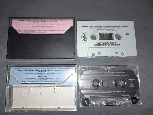 Nat King Cole Favorite Ballads Cassette 1982 & Christmas Is For Children Lot 2 - Thumbnail 2