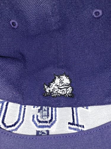 TCU Horned Frogs Embroidered 2 tone Purple & Gray Baseball Hat Cap Zephyr M/L - Thumbnail 7