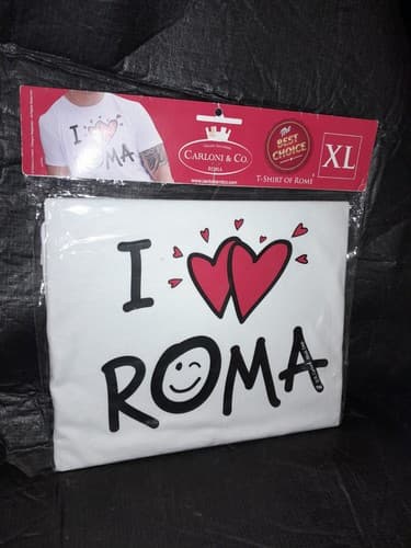 I love Roma I Heart Roma T-shirt Of Rome White Size XL XLarge Crew Neck NEW - Thumbnail 2
