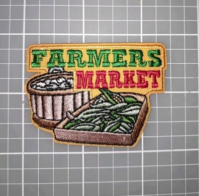 Farmers Market GSA Patch Badge Girl & Boys Scouts Cub Fun Patch 1.75"×2.25" - Image 1