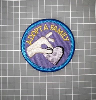 Adopt A Family Patch Crest Badge Girl Boys Scouts Fun Patch 2"×2" New - Image 1