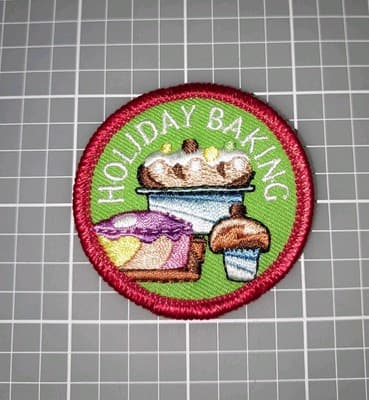Holiday Baking Pastry Pie Badge Girl & Boys Scouts Cub Fun Patch 2"×2" New - Image 1