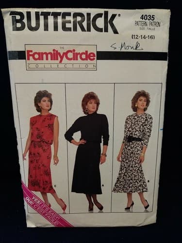 Vintage Butterick 4035 Sewing Pattern Sz 12 -16 Family Circle Easy Misses Dress - Image 1