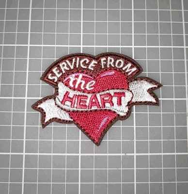 Service From The Heart Patch Badge Girl & Boys Scouts Cub Fun Patch 1.75"×2.25" - Image 1