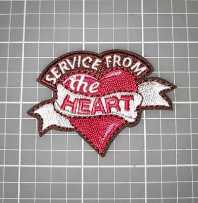 Service From The Heart Patch Badge Girl & Boys Scouts Cub Fun Patch 1.75"×2.25" - Thumbnail 2