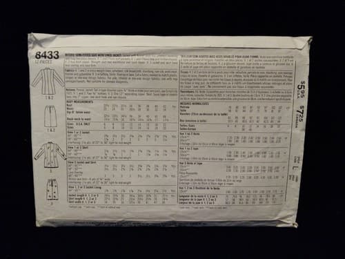 Vintage Simplicity 8453 Sewing Pattern Sz 12 Skirt Suit Blazer Jacket 80s Power - Thumbnail 2