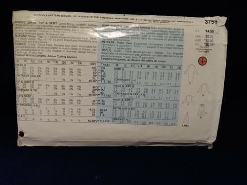 Vintage Butterick 3756 Sewing Pattern Size 14 16 18 Family Circle Bow Tie Dress - Thumbnail 2
